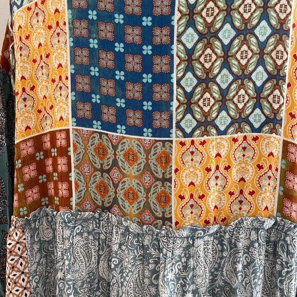 086 Boutique Patchwork Longline Duster NWOT Size Large - Picture 11 of 13